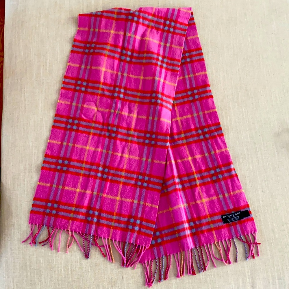Pink Burberry Cashmere Scaf